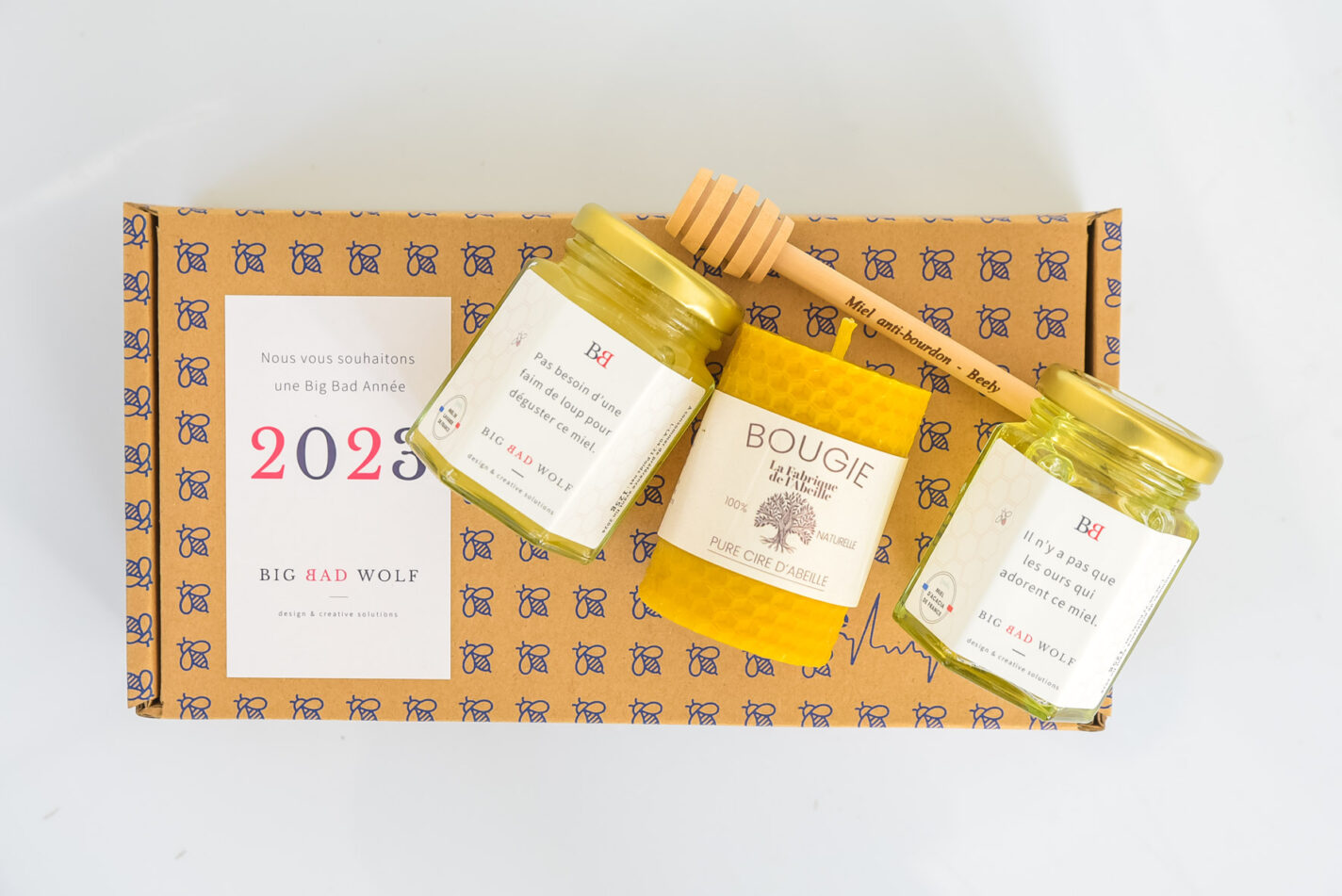coffret de miel personnalisé pour l'entreprise